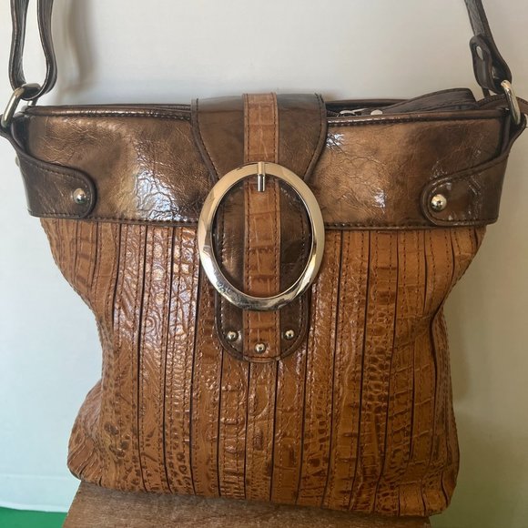 M.C. Marc Chantel Faux Leather Embossed CrossBody Bag - Picture 1 of 8